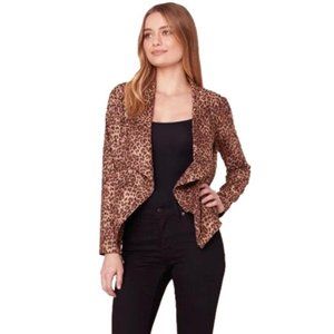NWT BB Dakota Leopard Print Animal Instincts faux-Suede Jacket